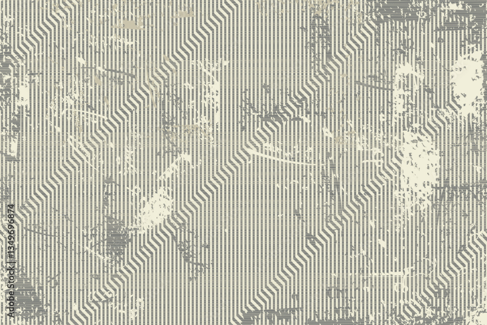 Poster Abstract geometric seamless pattern with an effect of attrition in retro color. Vector shabby geometric carpet. Vintage background for ceramic tile, wallpaper, linoleum, textile, rug, web page
