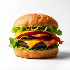 "hamburger on isolated white background"