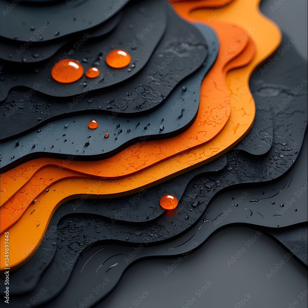 Poster captivating abstract landscape with undulating data driven topography and vibrant atmospheric gradie