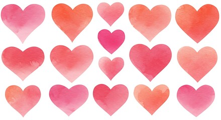 Watercolor Hearts: Valentine's Background