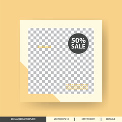 Minimalist Social Media Template with 50% Sale Offer