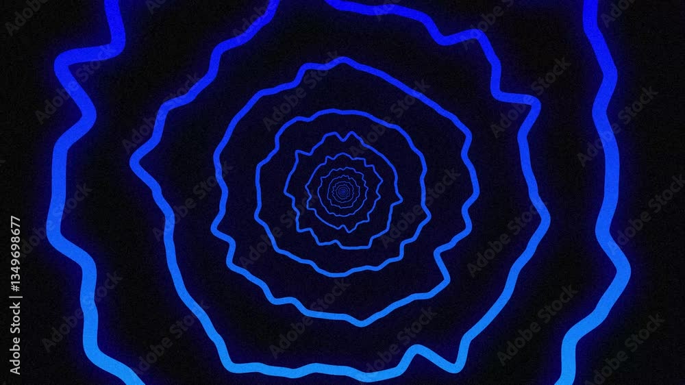 Poster mesmerizing geometric animation: minimalist blue gradient shapes creating an abstract tunnel