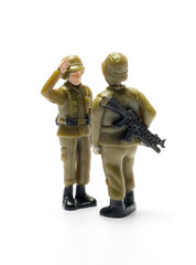 Toy soldiers and tanks