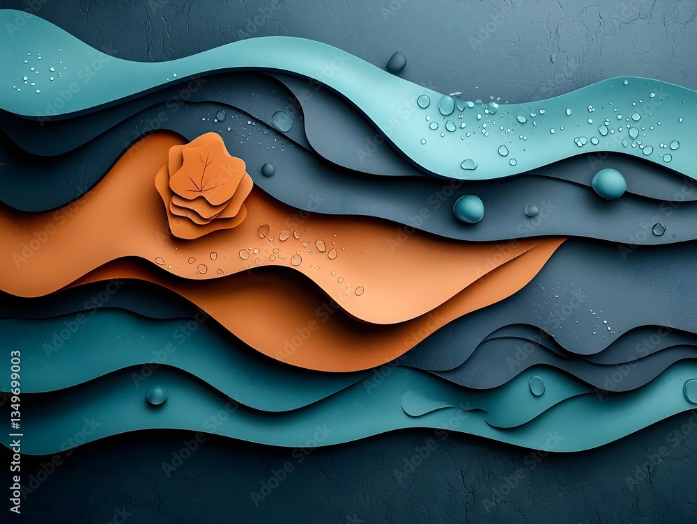Poster captivating fluid landscape with undulating topographic terrain immersive weather data visualization