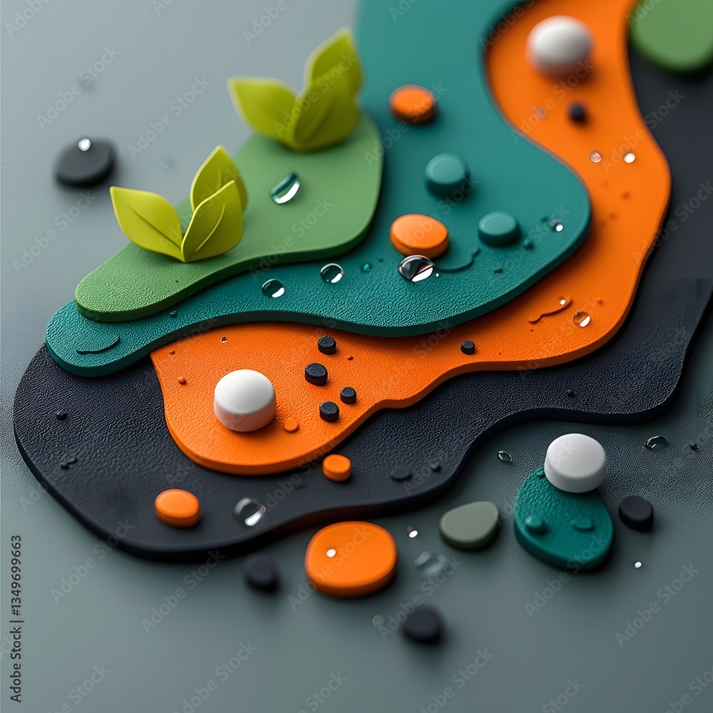 Poster captivating fluid topographic terrain with dynamic weather data analysis in digital art style an int