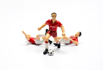 Football player toy, playing football