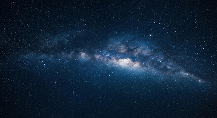 Stunning Night Sky Panorama Milky Way Galaxy Stars Cosmic Background