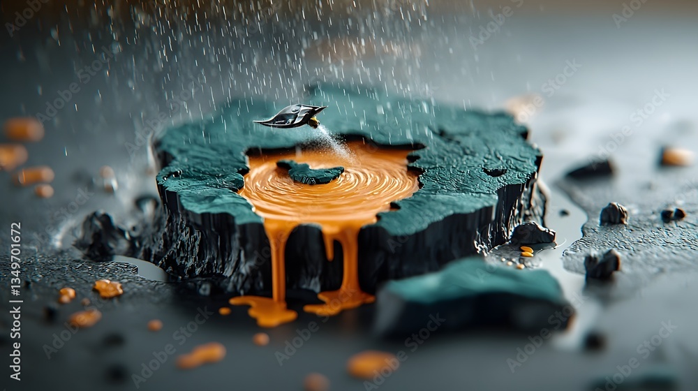 Poster captivating rainfall pattern map showcasing a fluid visualization of intricate topographic terrain a