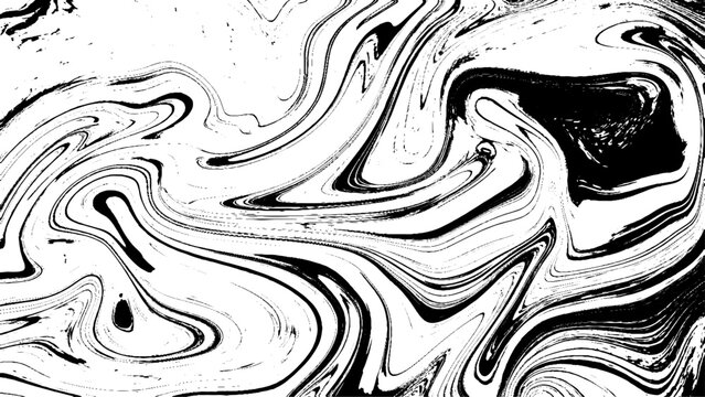 This image features a vibrant abstract pattern with abstract black marble or epoxy textures on a white background.