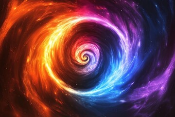 Colorful swirls of light, swirling in the center of an abstract background