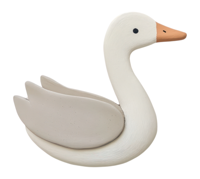 PNG 2d clay swan animal minimalist decoration.