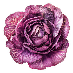 Obraz premium Stunning Purple Radicchio Cabbage Close up Rose like Vegetable Vibrant Detailed Texture Food