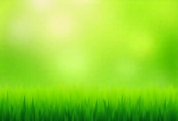 Obraz premium Generative AI Green meadow background with grass in focus, vibrant nature scene, spring fresh illustration, digital image for nature theme