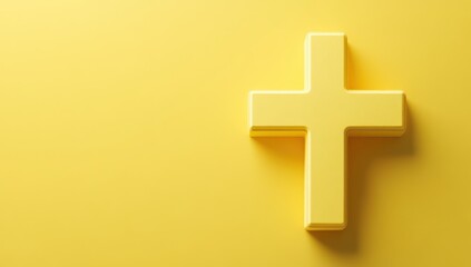 Yellow cross on yellow background
