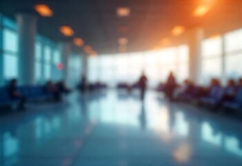 Fototapeta premium Generative AI The Airport Terminal Waiting Area, With Passengers Sitting On Chairs Before Departing