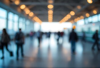 Generative AI captures the blurred essence of a bustling airport terminal