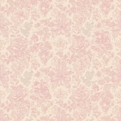 A Close Up Of A Pink And White Floral Pattern On A Wall