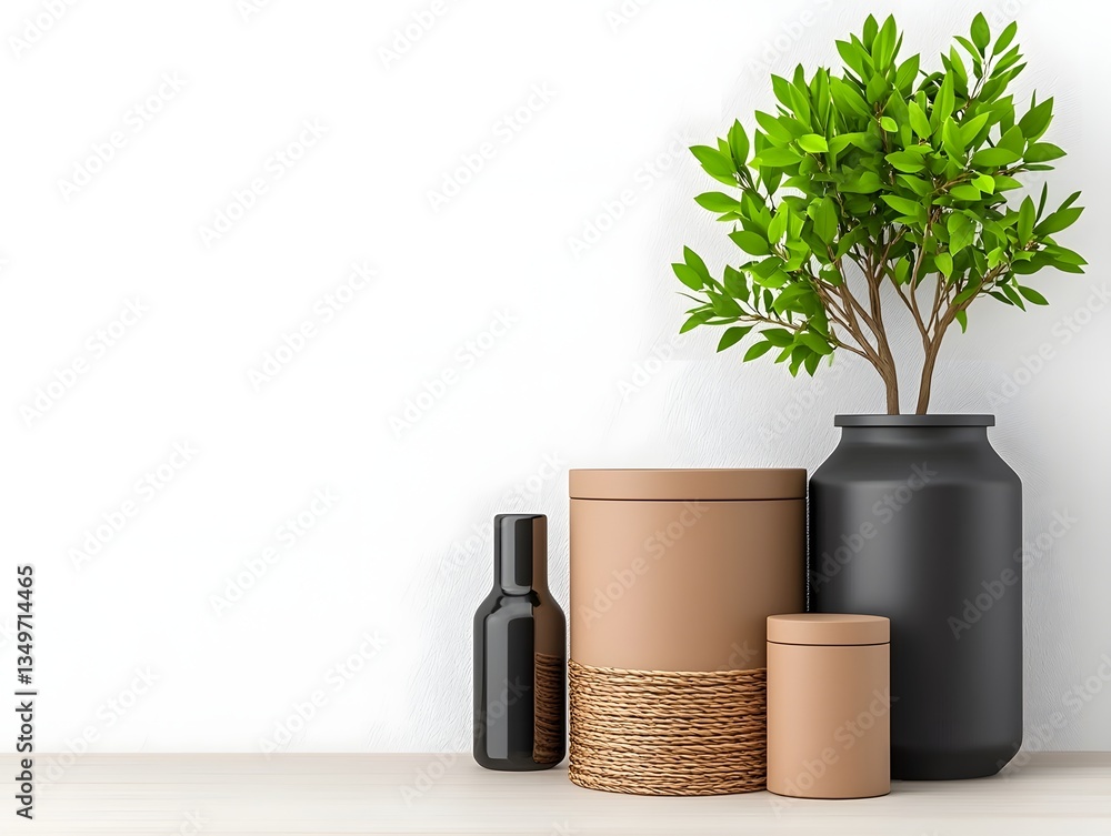 Poster diverse collection of storage boxes and bins in various shapes textures and materials including card