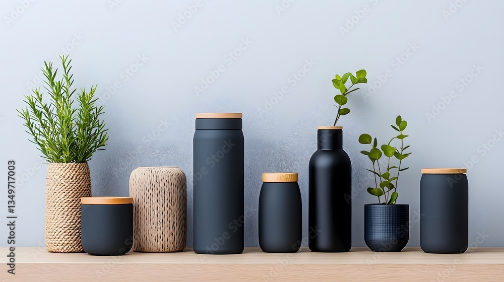 Aufkleber elegant and versatile assortment of diverse storage containers in various materials shapes and sizes