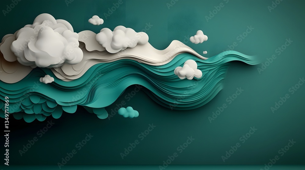 Poster enchanting fluid topographic data visualization of abstract weather conditions and swirling rainfall