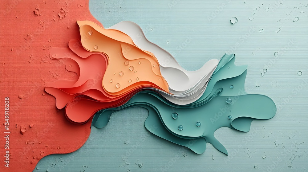 Poster enchanting rainfall pattern map dynamic fluid topographic data visualization generative abstract dig