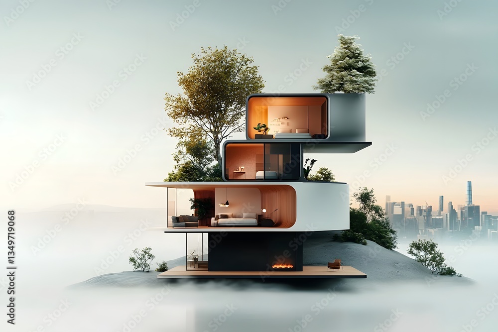 Poster exploded view cad model showcasing the intricate design and advanced features of a intelligent dwell