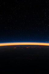 Illuminated Earth's atmosphere night scene starry sky