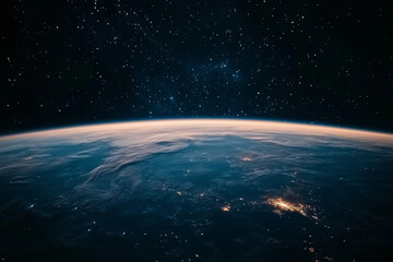 Obraz premium Earth night view starry sky