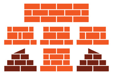 Obraz premium Old red brick wall texture shows a seamless pattern of solid brickwork on a building's surface