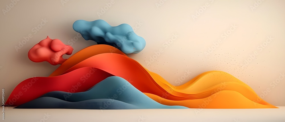 Poster futuristic infographic design featuring abstract topographic contours generative fluid patterns and 
