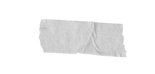 White washi tapes isolated on white. Pieces of decorative tape for scrapbooks. Torn paper a cutout...