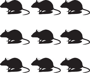 Premium vector silhouettes mouse illustration. 