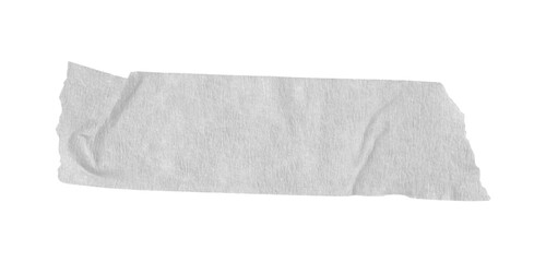 White washi tapes isolated on white. Pieces of decorative tape for scrapbooks. Torn paper a cutout transparent background
