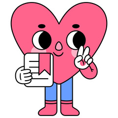 heart character bookmark