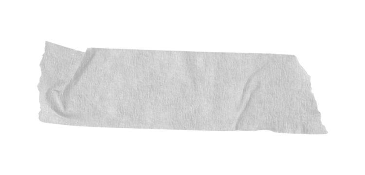 White washi tapes isolated on white. Pieces of decorative tape for scrapbooks. Torn paper a cutout transparent background - Powered by Adobe