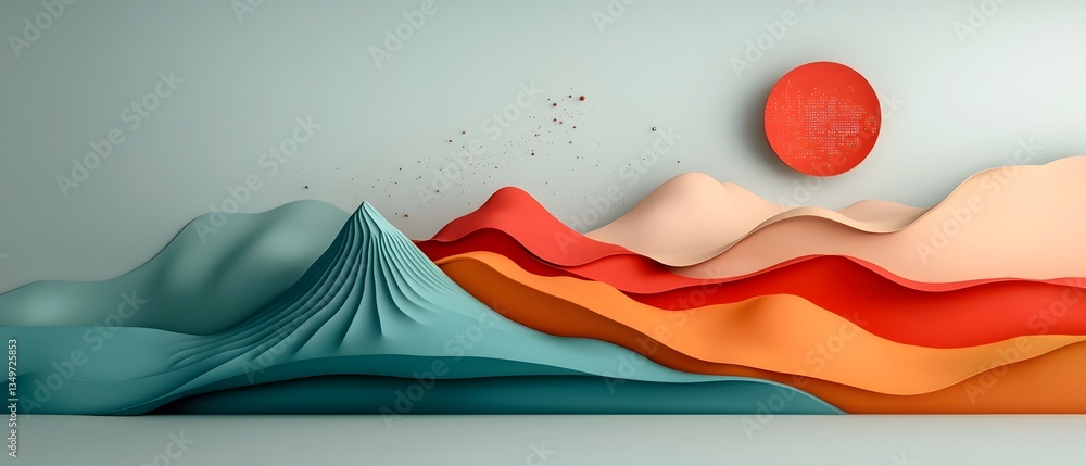 Poster futuristic terrain mapping infographic with abstract topographic contours vivid data visualization