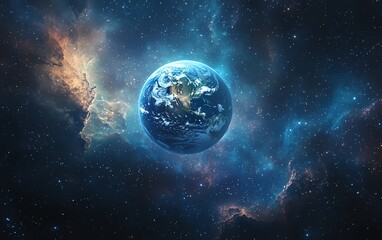 A dreamy and artistic watercolorstyle Earth