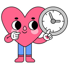 heart character clock