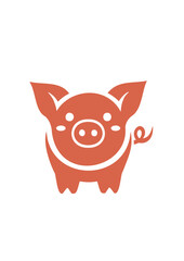 logo with pig concept, pink color.