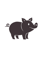 vector illustration of a pig