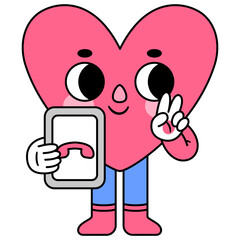 heart character missed call