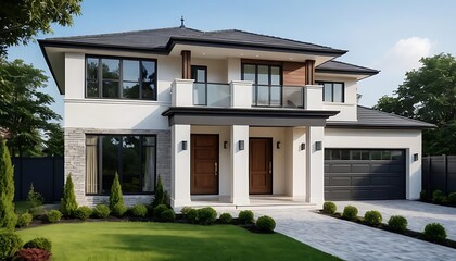 Beautifully Designed Home Exterior Captured in a Striking Close Up