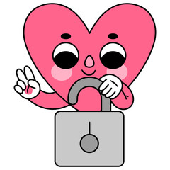heart character padlock