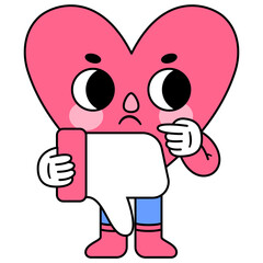 heart character thumbs down