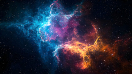 Naklejka premium Colorful Nebula In Deep Space