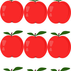 Pattern red apples on white background. Seamless texture, perfect for textiles, packaging, background, screensaver
