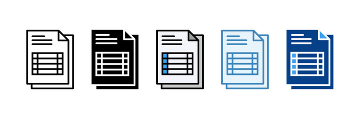 Invoice  Icon Set Multiple Style Collection