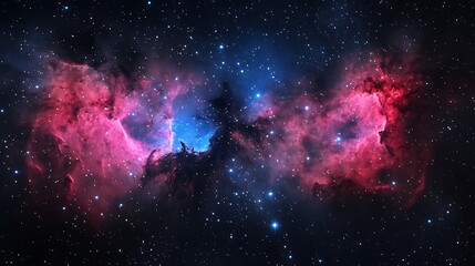 A Vivid Nebula Displayed Across a Dark Starry Cosmic Backdrop