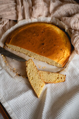 homemade corn bread recipe on the table at home 