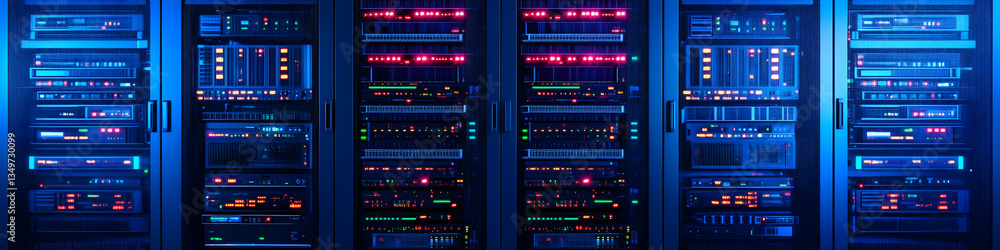 Poster computer server isolated on transparent background, set of